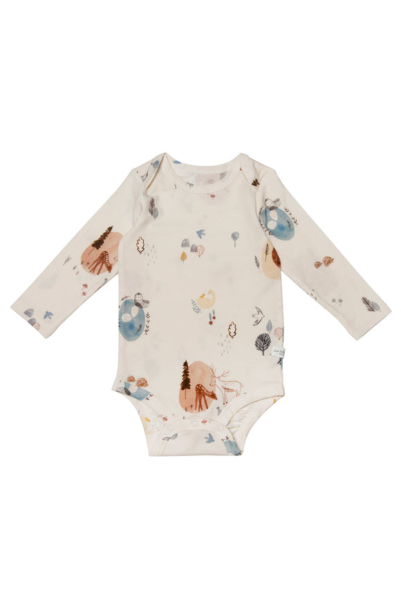 Loulou Lollipop Long Sleeve Bodysuit- Cozy Forest