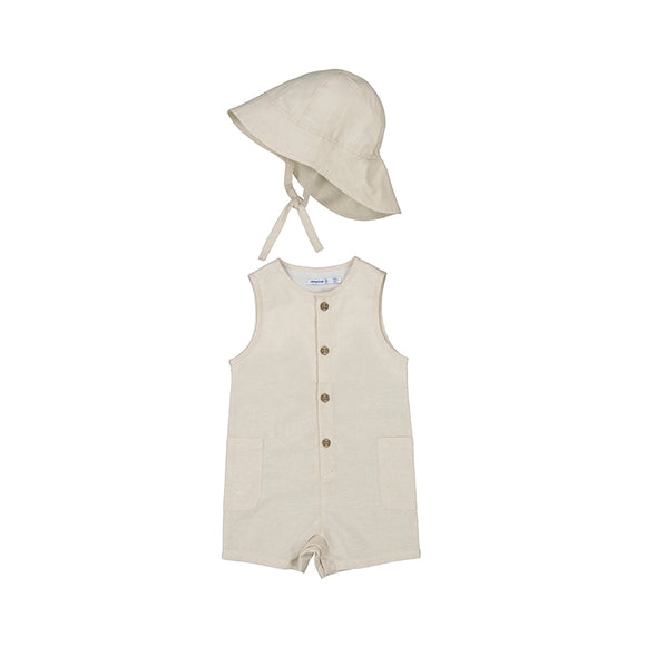 Mayoral - Linen Romper - Cream