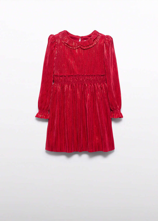 Abel & Lula - Pleated Knit Dress - Red