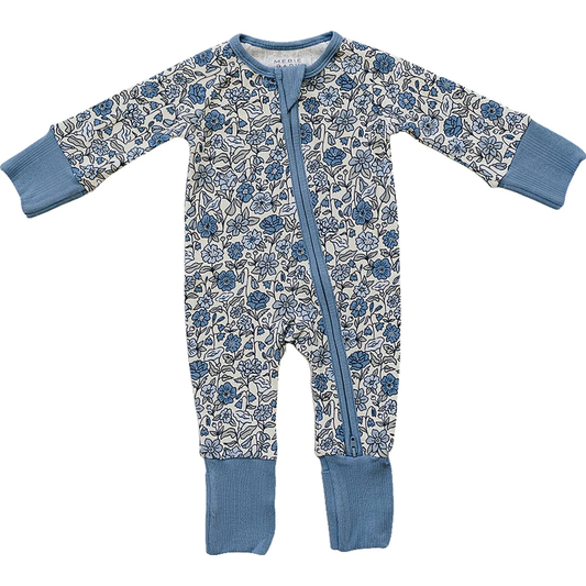Bamboo Zipper Romper - Bluebell