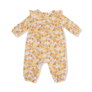 Angel Dear - Ruffle Sleeve Romper - Sweet Amber