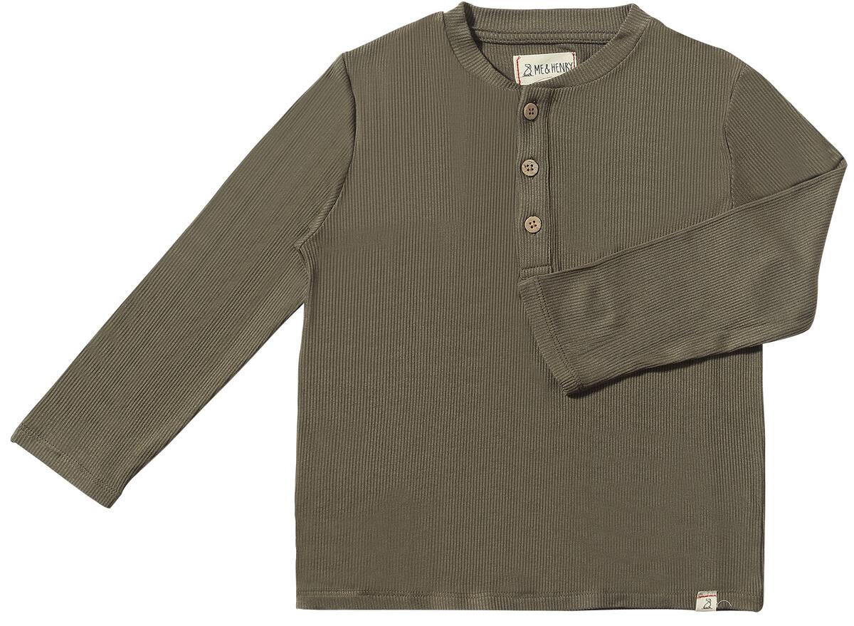 Adams Ribbed Henley - Army