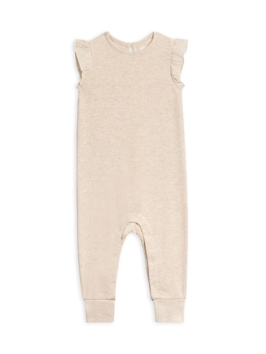 Organic Maci Tank Waffle Romper - Heather Oat