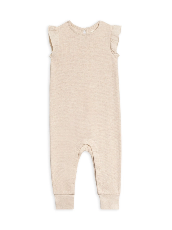 Organic Maci Tank Waffle Romper - Heather Oat