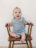 Short Overalls - Blue Stripe