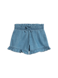 Organic Callie Chambray Ruffle Waist Shorts