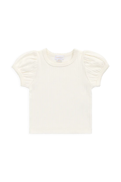 Pointelle Rhea Top - Parchment