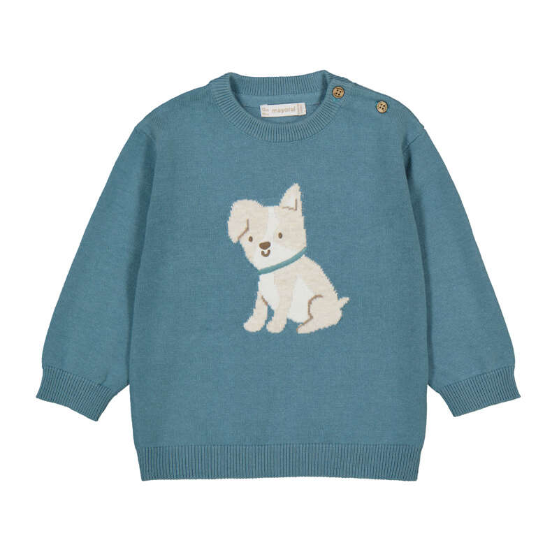 Knit Baby Sweater - Puppy
