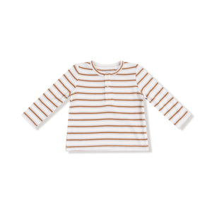 Vintage Stripe - Brown - L/s Henley