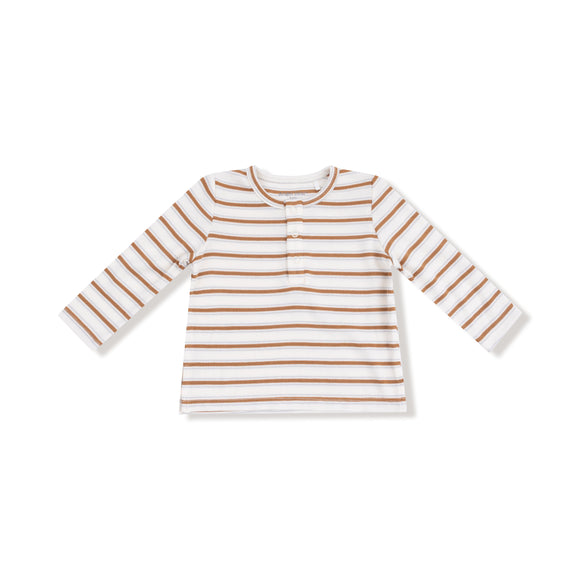 Vintage Stripe - Brown - L/s Henley