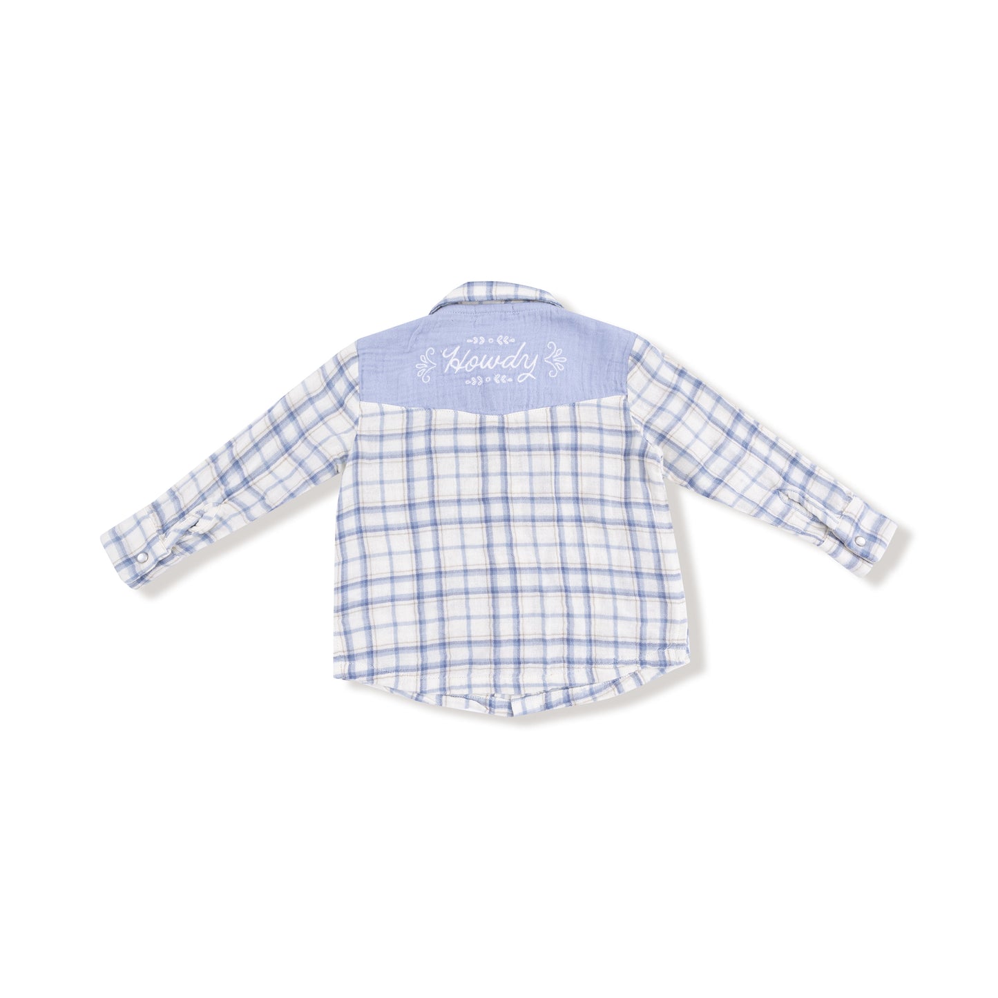 Blue Plaid - L/s Western Pearl Snap Shirt