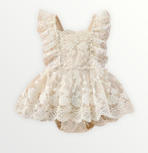 Octavia Lace Ruffle Romper