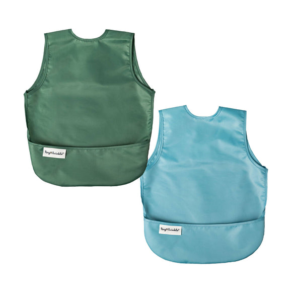 Mess-proof Apron Bib Set of 2 - Slate, Olive