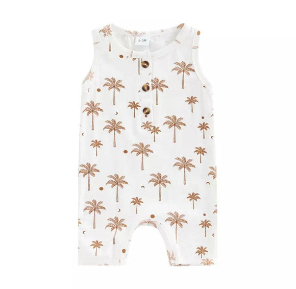 White Palms Romper