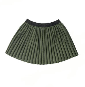 Forest Velvet Pleated Skirt