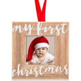 My First Christmas Wooden Holiday Picture Frame Ornament