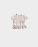 Girl's Peplum Top in Blush