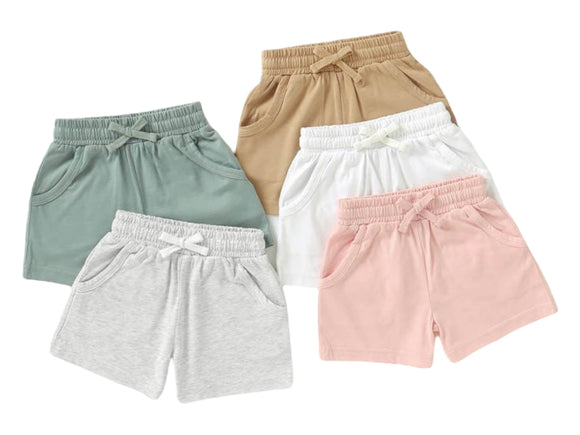 Little Organic Co. - Organic Shorts with pockets relaxed minimalist style - GREEN