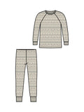 Organic Baby Long Sleeve Jammies - Fairisle / Fawn