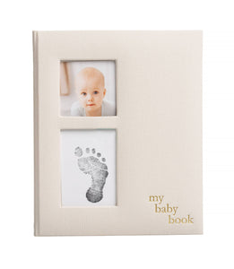 Linen Baby Memory Book and Ink Pad - Ivory