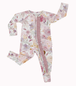 Lavender Fields - Bamboo Ruffle Zippy Romper