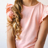 Mila & Rose Peach Ruffle Tee